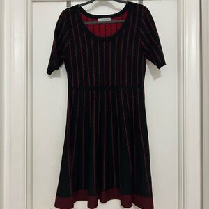 Danny & Nicole Black and Red Fit and Flare Mini Dress